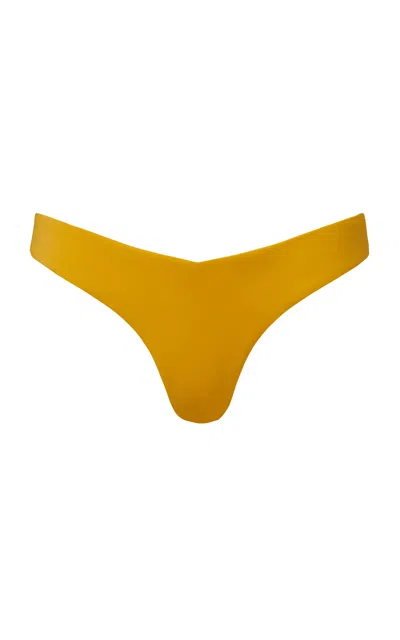 Shop Onia Chiara Low-rise Bikini Bottom In Yellow
