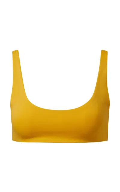 Shop Onia Scooped Bikini Top In Yellow