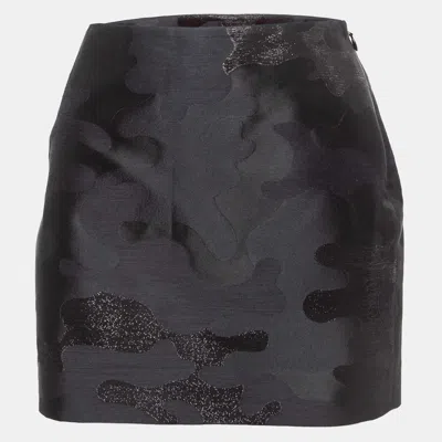 Pre-owned Dsquared2 Black Jacquard Silk Blend Mini Skirt M