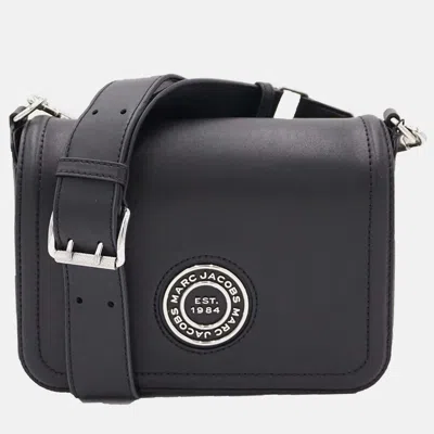 Pre-owned Marc Jacobs Black Leather Women's Full Flap Logo Shoulder Bag