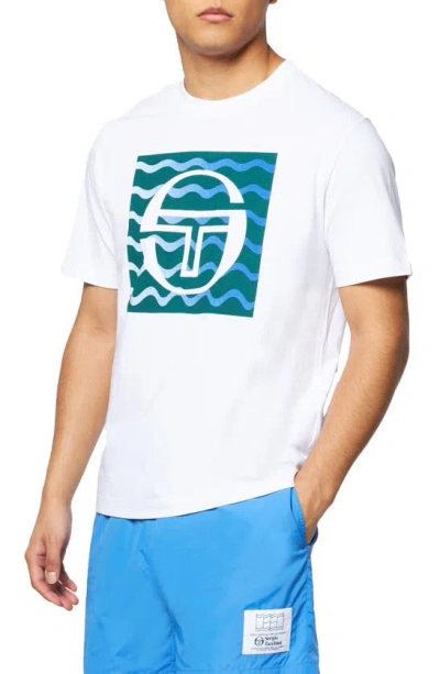 Shop Sergio Tacchini Veloce Cotton Graphic T-shirt In Brilliant White