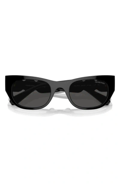 Shop Swarovski 51mm Pillow Sunglasses In Black