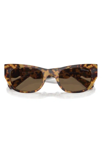 Shop Swarovski 51mm Pillow Sunglasses In Havana Transparent