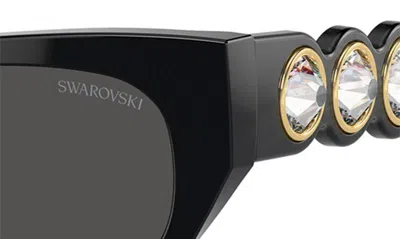 Shop Swarovski 51mm Pillow Sunglasses In Black