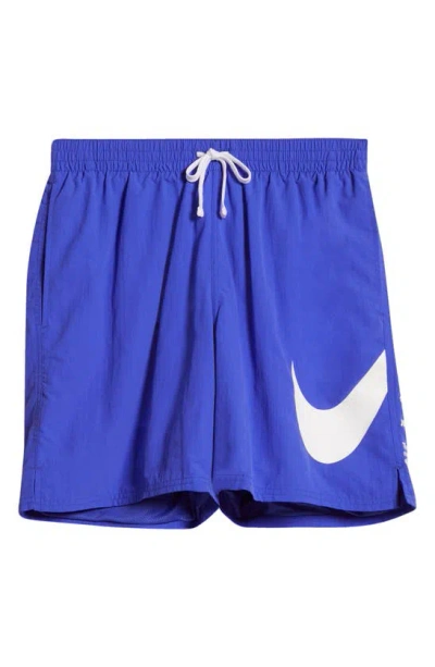 Shop Nike Swoosh 7-inch Swim Trunks In Persian Violet