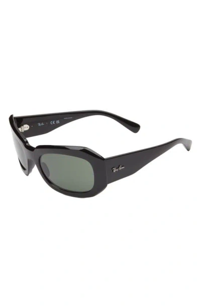 Ray Ban Pillow Beate 56mm Wrap Sunglasses In Black