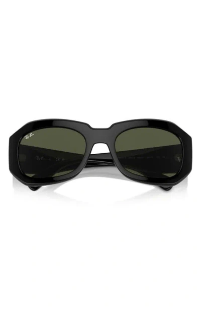 Ray Ban Pillow Beate 56mm Wrap Sunglasses In Black
