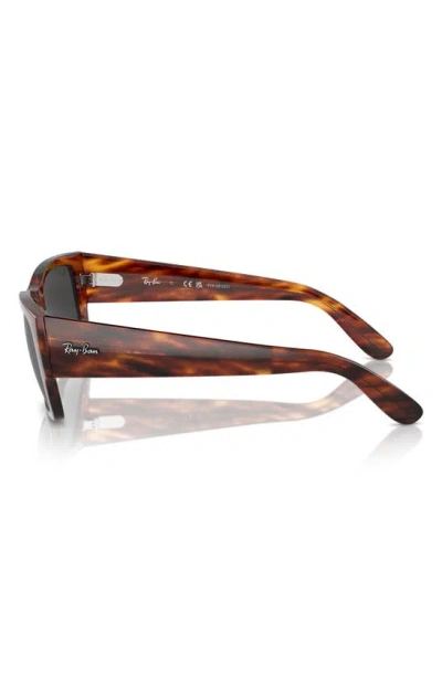 Shop Ray Ban Ray-ban Carlos 56mm Polarized Rectangle Sunglasses In Striped Havana