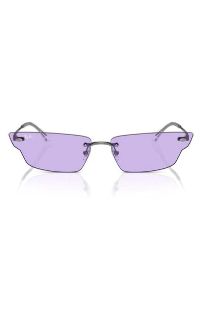 Shop Ray Ban Ray-ban 63mm Frameless Butterfly Sunglasses In Gunmetal