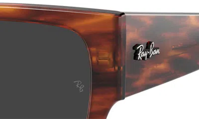 Shop Ray Ban Ray-ban Carlos 56mm Polarized Rectangle Sunglasses In Striped Havana