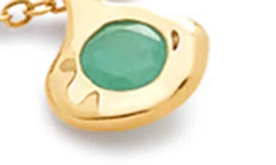 Shop Monica Vinader Siren Emerald Pendant Necklace In 14k Solid Gold / Emerald