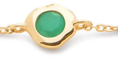 Shop Monica Vinader Siren Emerald Chain Bracelet In 14k Solid Gold / Emerald