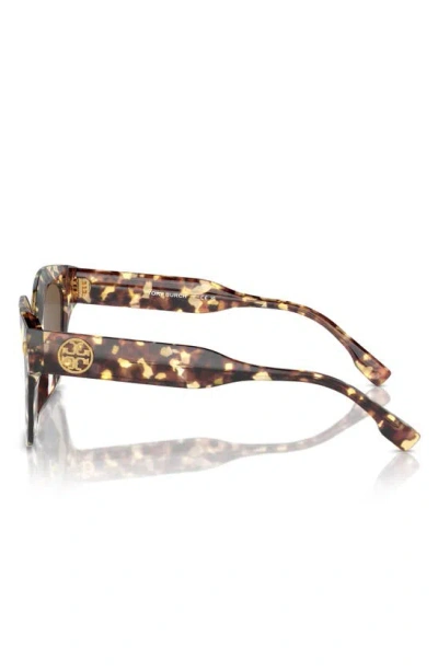 Shop Tory Burch 49mm Irregular Cat Eye Sunglasses In Dark Brown