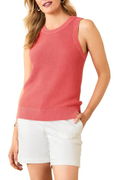 Shop Tommy Bahama Belle Haven Cotton Blend Sweater Tank In Paradise Pink