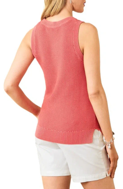 Shop Tommy Bahama Belle Haven Cotton Blend Sweater Tank In Paradise Pink