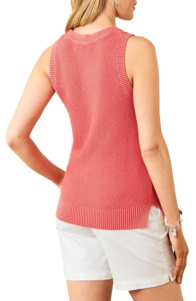 Tommy Bahama Belle Haven Cotton Blend Sweater Tank In Paradise Pink