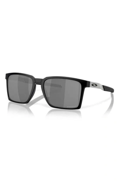 Oakley Exchange Sun 56mm Polarized Rectangle Sunglasses In Shiny Black