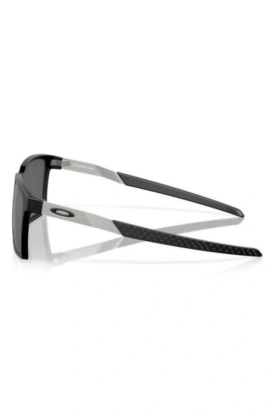Oakley Exchange Sun 56mm Polarized Rectangle Sunglasses In Shiny Black