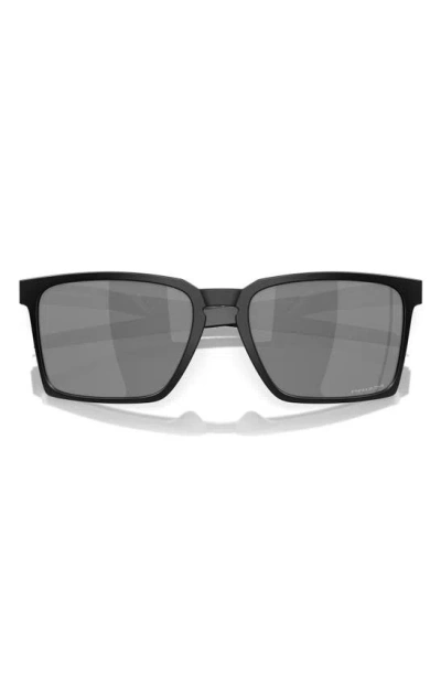 Oakley Exchange Sun 56mm Polarized Rectangle Sunglasses In Shiny Black