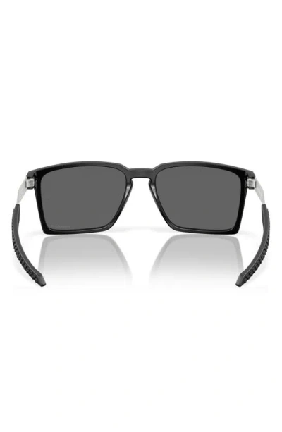 Oakley Exchange Sun 56mm Polarized Rectangle Sunglasses In Shiny Black