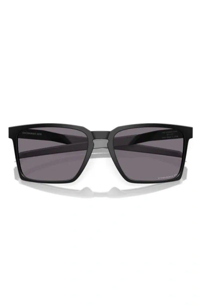 Oakley Exchange Sun 56mm Polarized Rectangle Sunglasses In Black Grey
