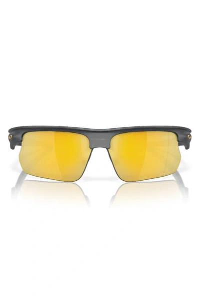 Shop Oakley Bisphaera 68mm Prizm™ Gradient Oversize Polarized Rectangular Sunglasses In Black Gold
