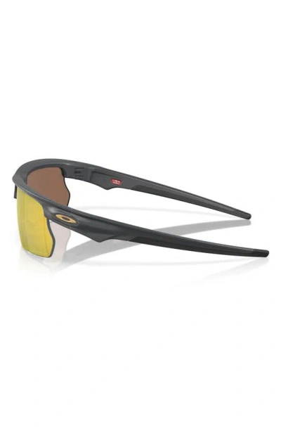Oakley Bisphaera 68mm Prizm™ Gradient Oversize Polarized Rectangular Sunglasses In Black Gold