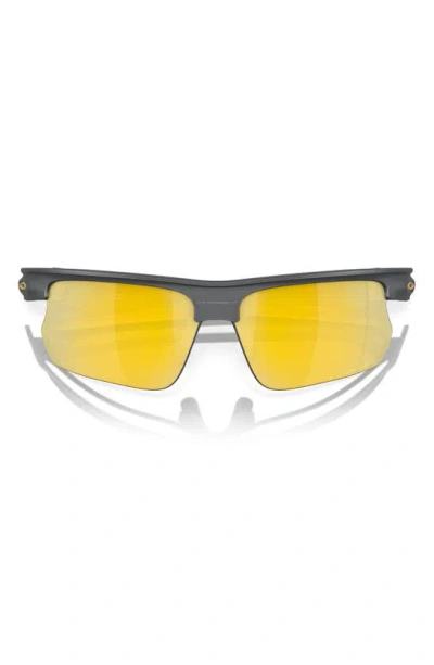 Oakley Bisphaera 68mm Prizm™ Gradient Oversize Polarized Rectangular Sunglasses In Black Gold