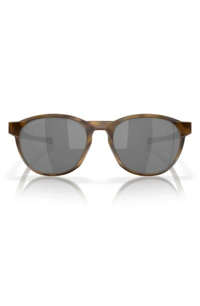 Shop Oakley Reedmace 54mm Round Sunglasses In Brown Tort