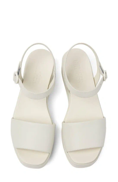 Shop Camper Misia Platform Sandal In White Natural