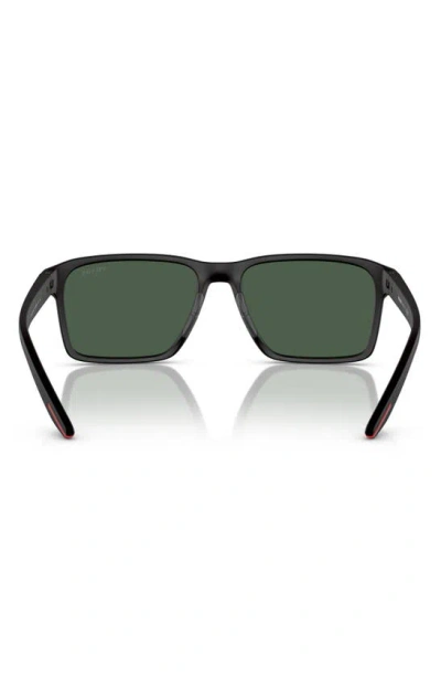 Shop Prada 58mm Rectangular Sunglasses In Black Green