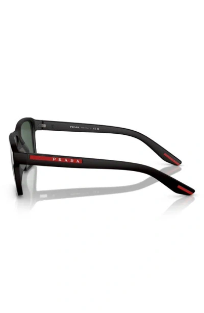 Prada 58mm Rectangular Sunglasses In Black Green