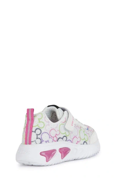 Shop Geox X Disney Kids' Assister Light-up Sneaker In White/ Multicolor