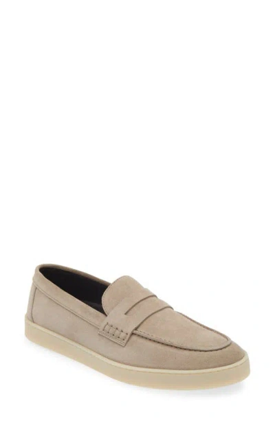 Shop Canali Penny Loafer In Beige
