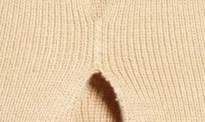 Shop Luar Cutout Cap Sleeve Cotton Blend Sweater In Camel