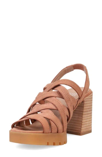 Eileen Fisher Tally Strappy Slingback Platform Sandal In Honey