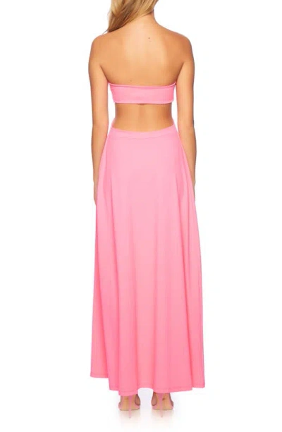 Shop Susana Monaco U Wire Cutout Strapless Maxi Dress In Shocking Pink