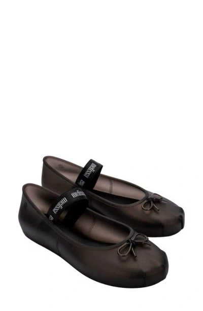 Melissa Sophie Ad Ballet Flats Pearly Black In Grey