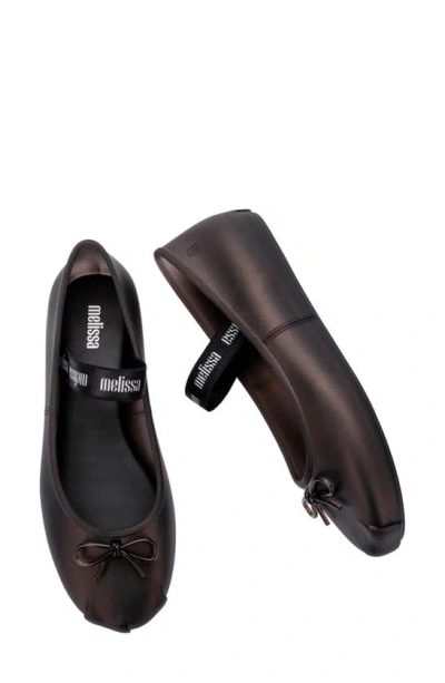 Melissa Sophie Ad Ballet Flats Pearly Black In Grey