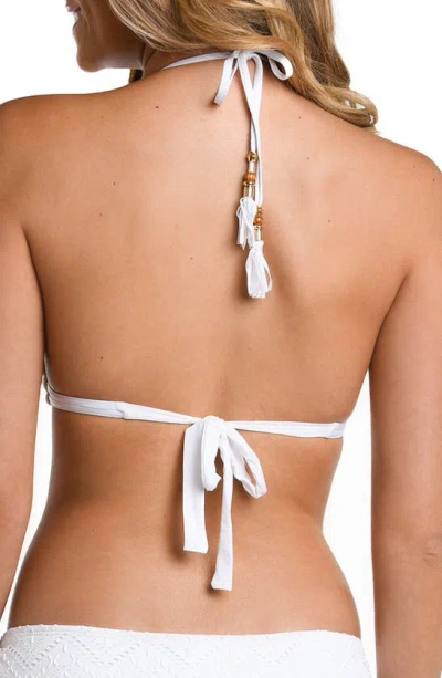 Shop La Blanca Salt Halter Neck Bikini Top In White