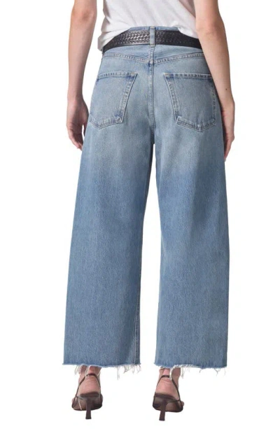 Shop Citizens Of Humanity Ayla Raw Hem High Waist Crop Baggy Wide Leg Jeans In Sodapop