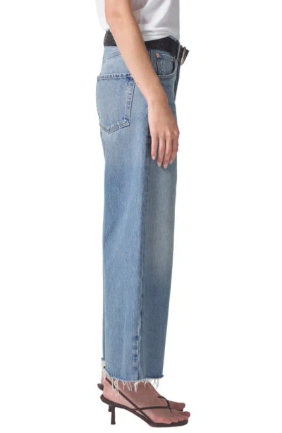 Shop Citizens Of Humanity Ayla Raw Hem High Waist Crop Baggy Wide Leg Jeans In Sodapop