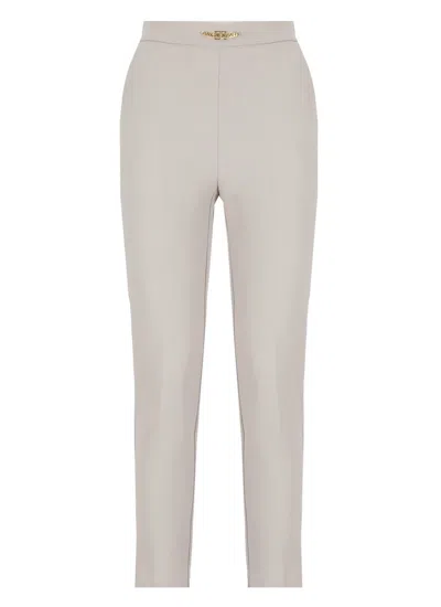 Shop Elisabetta Franchi Trousers Grey