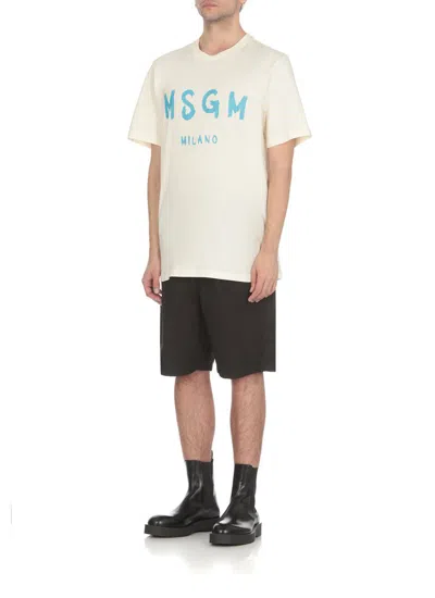 Shop Msgm T-shirts And Polos Ivory