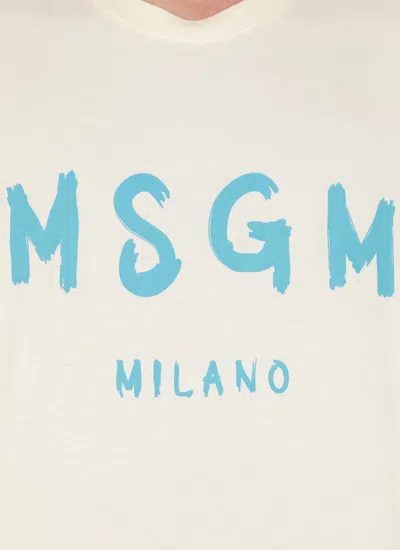 Shop Msgm T-shirts And Polos Ivory