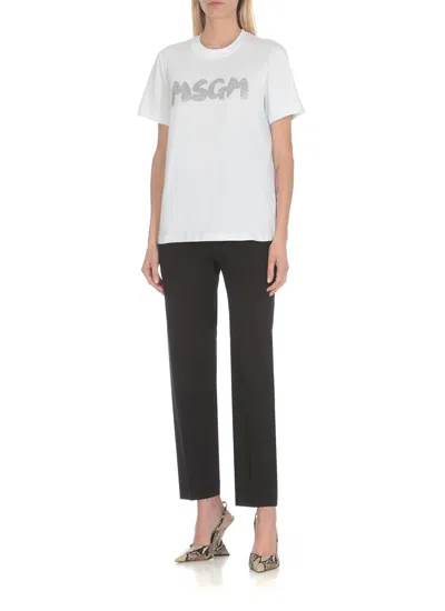 Shop Msgm T-shirts And Polos White