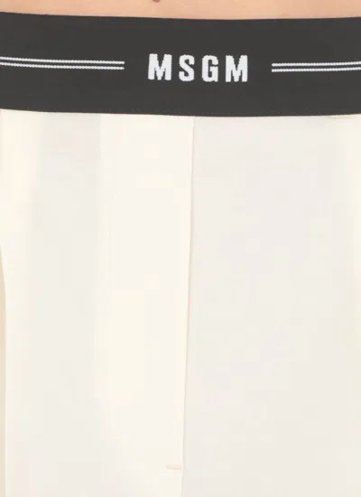 Shop Msgm Trousers White