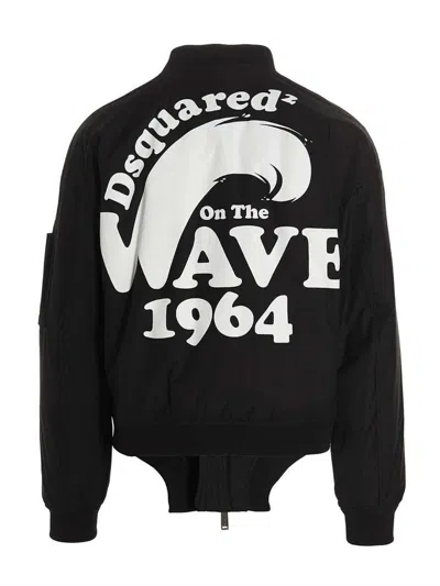 Shop Dsquared2 'd2 On The Wave' Bomber In Black