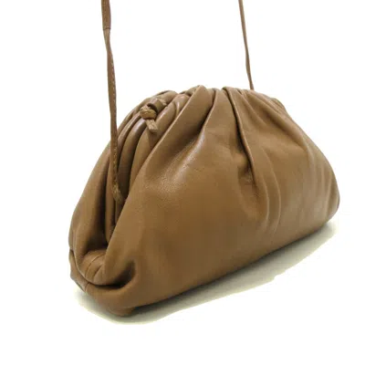Shop Bottega Veneta Mini Pouch Camel Leather Shoulder Bag ()
