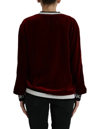 Shop Dolce & Gabbana Elegant Burgundy Silk-blend Women's Sweater In Bordeaux